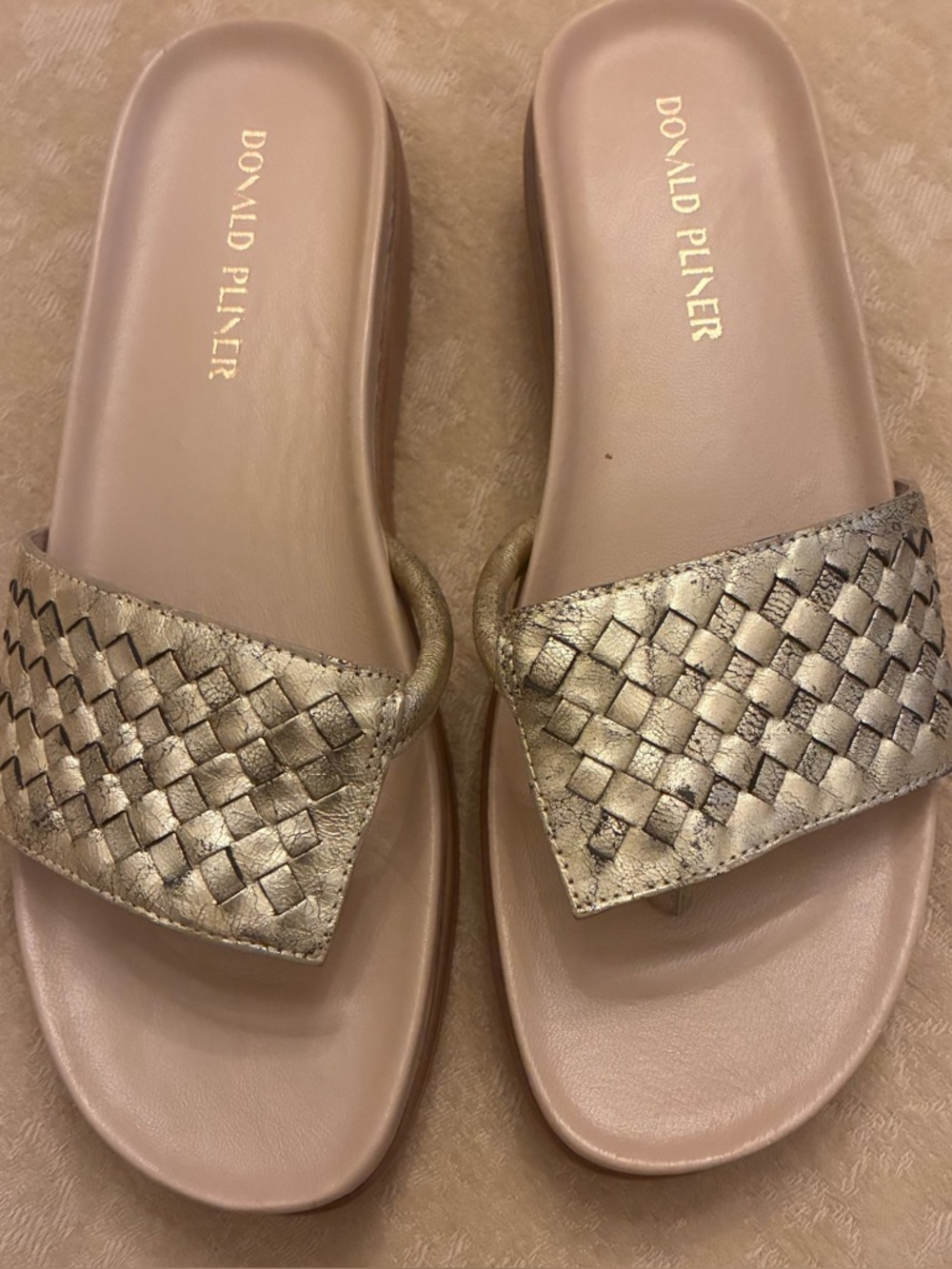 Donald Pliner gold sandals